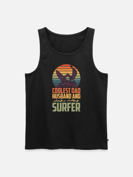 Wasserhobbys Coolster Surfing Dad - Männer Premium Bio Tank Top - Schwarz