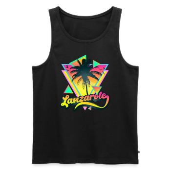 Spanien Sommerurlaub Kanarische Inseln Lanzarote - Männer Premium Bio Tank Top - Schwarz - Vorne - Michal (187cm)