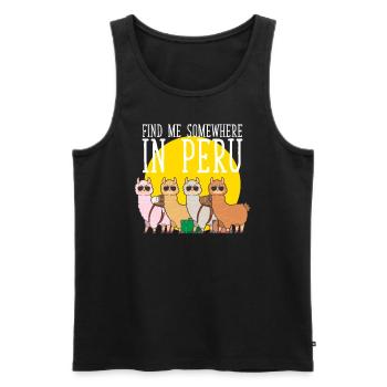 Alpaca Lover Peru Traveler Lima - Männer Premium Bio Tank Top - Schwarz - Vorne - AI Model Male 178 light (178cm)