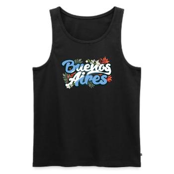 Argentinien Reisende Flora Buenos Aires - Männer Premium Bio Tank Top - Schwarz - Vorne - Michal (187cm)