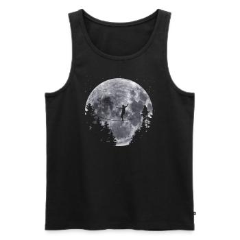 Moon Forest Slackline Acrobatics Lover Slackliner - Männer Premium Bio Tank Top - Schwarz - Vorne - Michal (187cm)