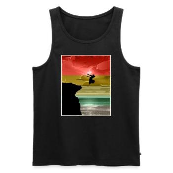 Extreme Sports Lover Cliff Diver - Männer Premium Bio Tank Top - Schwarz - Vorne - AI Model Male 178 light (178cm)
