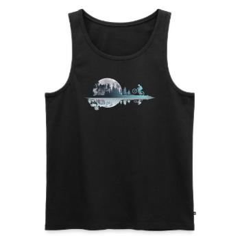 Mountainbike Downhill Biking Radfahren Biker - Männer Premium Bio Tank Top - Schwarz - Vorne - AI Model Male 178 light (178cm)