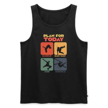 Retro Freerunner Acrobat Parkour - Männer Premium Bio Tank Top - Schwarz - Vorne - Michal (187cm)