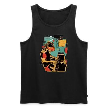 Piano Player Piano Musical Instrument Pianistenaus - Männer Premium Bio Tank Top - Schwarz - Vorne - AI Model Male 178 light (178cm)