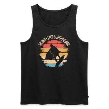 Wasserski Mein Superpower Wasserski - Männer Premium Bio Tank Top - Schwarz - Vorne - AI Model Male 178 light (178cm)