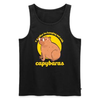 Capybara Liebhaber Nagetier Tier Capybara - Männer Premium Bio Tank Top - Schwarz - Vorne - AI Model Male 178 light (178cm)