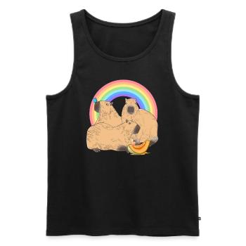 Happy Capybaras Nagetierbesitzer Capybara - Männer Premium Bio Tank Top - Schwarz - Vorne - Michal (187cm)