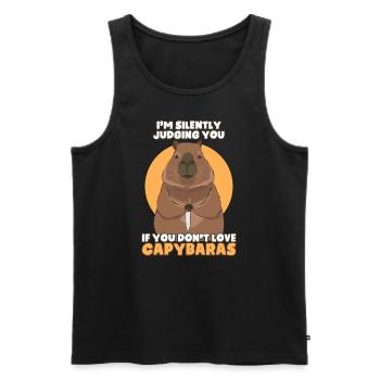Liebe Capybaras Lustige Nagetier Capybara - Männer Premium Bio Tank Top - Schwarz - Vorne - AI Model Male 178 light (178cm)