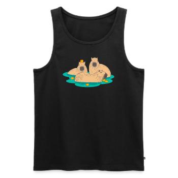 Wasser Capybaras Zoologe Nagetier Tierliebhaber - Männer Premium Bio Tank Top - Schwarz - Vorne - Michal (187cm)