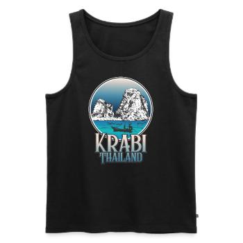 Reise nach Thailand Beach Ao Nang Krabi - Männer Premium Bio Tank Top - Schwarz - Vorne - AI Model Male 178 light (178cm)