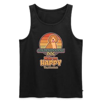 Lustiger Doodle Hundebesitzer - Männer Premium Bio Tank Top - Schwarz - Vorne - Michal (187cm)