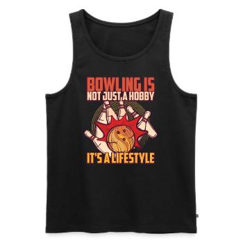 Bowler Hobby Bowlingspieler - Männer Premium Bio Tank Top - Schwarz - Vorne - Michal (187cm)