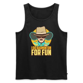Das lustige Badminton Player Sports - Männer Premium Bio Tank Top - Schwarz - Vorne - Michal (187cm)