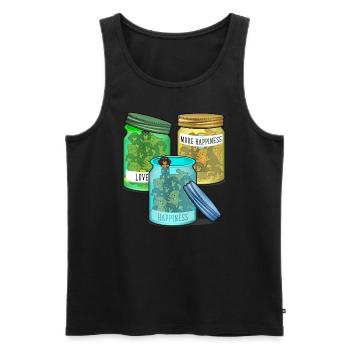 Lustiges Dackel Hundeliebhaber Dackel Glück - Männer Premium Bio Tank Top - Schwarz - Vorne - Michal (187cm)
