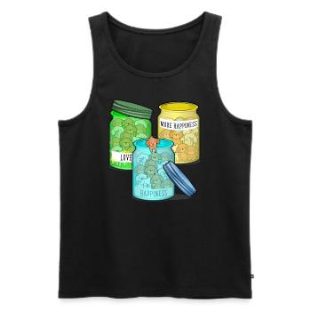 Doodle Dog Lover Happy Doodle - Männer Premium Bio Tank Top - Schwarz - Vorne - AI Model Male 178 light (178cm)