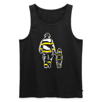 Vatertag Papa und Sohn Matching Feuerwehrmann - Männer Premium Bio Tank Top - Schwarz - Vorne - AI Model Male 178 light (178cm)