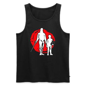 Vatertags Papa und Sohn die Passende Fechten - Männer Premium Bio Tank Top - Schwarz - Vorne - AI Model Male 178 light (178cm)