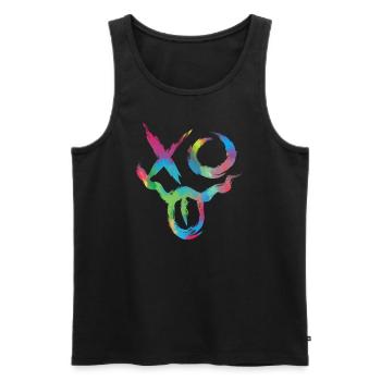 Skull Rave Face Elektronische Musik - Männer Premium Bio Tank Top - Schwarz - Vorne - Michal (187cm)