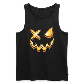 Halloween Rave Face Tech Music Festival Techno - Männer Premium Bio Tank Top - Schwarz - Vorne - Michal (187cm)