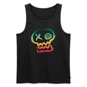 Skull Rave Face Elektronische Musik - Männer Premium Bio Tank Top - Schwarz - Vorne - Michal (187cm)