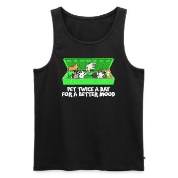 Kitty Cat Lady Main Coon Glück Happiness - Männer Premium Bio Tank Top - Schwarz - Vorne - AI Model Male 178 light (178cm)