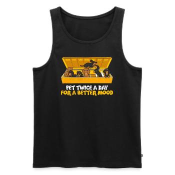 Hundeliebhaber Dackel Happiness Dackel - Männer Premium Bio Tank Top - Schwarz - Vorne - AI Model Male 178 light (178cm)
