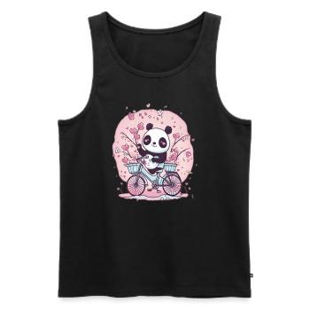 Animal Lovers Bicycle Panda World Bicycle Day - Men's Premium Organic Tank Top - black - Front - AI Model Male 178 light (178cm)