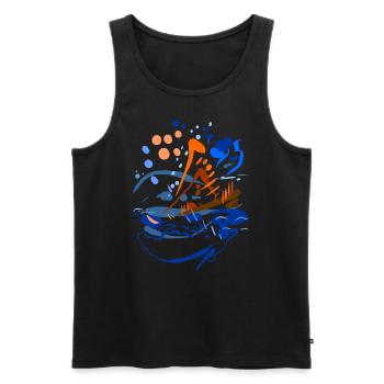 Abstract - Men's Premium Organic Tank Top - black - Front - AI Model Male 178 light (178cm)
