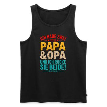 Zwei Titel Bester Papa Und Opa Vatertag Idee Vater - Männer Premium Bio Tank Top - Schwarz - Vorne - Michal (187cm)