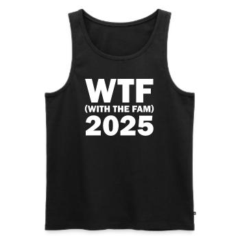 WTF mit der Familie 2025 WTF Familientreffen 20F25 - Männer Premium Bio Tank Top - Schwarz - Vorne - Michal (187cm)