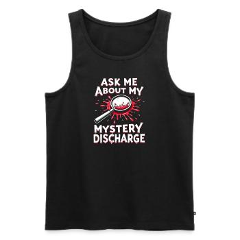 Fragen Sie mich nach meiner mysteriösen Entlassung - Männer Premium Bio Tank Top - Schwarz - Vorne - Michal (187cm)