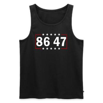 86 47 Anti- Subtiler Anti- 8647 - Männer Premium Bio Tank Top - Schwarz - Vorne - Michal (187cm)