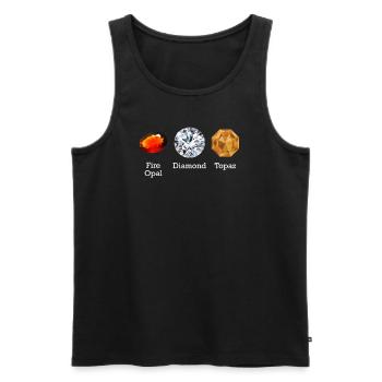 Fire Opal Diamond Topaz Gemstones, Subtle Anti- - Men's Premium Organic Tank Top - black - Front - AI Model Male 178 light (178cm)