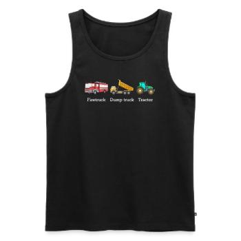 Feuerwehrauto, Muldenkipper, Traktor, dezenter Ant - Männer Premium Bio Tank Top - Schwarz - Vorne - AI Model Male 178 light (178cm)