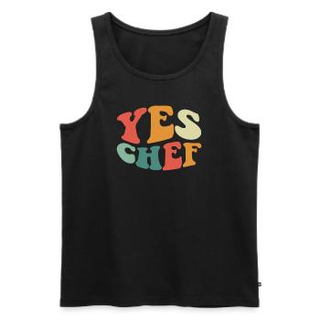 Chef Drôle Restaurant Cuisine Chef - Débardeur bio Premium Homme - noir - Devant - AI Model Male 178 light (178cm)