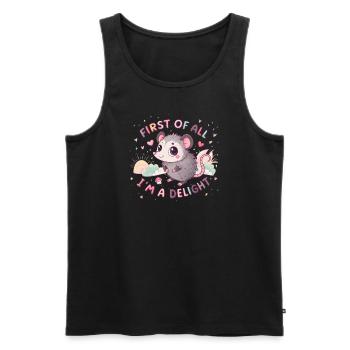 First of all, I'm a delight-opossum, I'm a - Men's Premium Organic Tank Top - black - Front - AI Model Male 178 light (178cm)