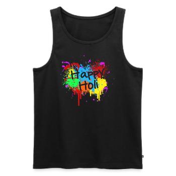 Festival der Farben Indien Hindu Happy Holi - Männer Premium Bio Tank Top - Schwarz - Vorne - AI Model Male 178 light (178cm)