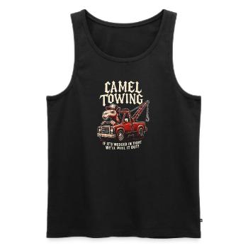 Camel Towing Raunchy Funny Camel Towing for - Men's Premium Organic Tank Top - black - Front - AI Model Male 178 light (178cm)