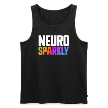 Neuro Sparkly Neurodiversité Sensibilisation à l’autisme - Débardeur bio Premium Homme - noir - Devant - AI Model Male 178 light (178cm)