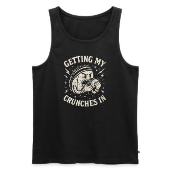 My Crunches In The Gym Make Funny Ta - Men's Premium Organic Tank Top - black - Front - AI Model Male 178 light (178cm)