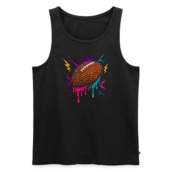 Football Tropf Fußballspieler Teen Boys Tropf - Männer Premium Bio Tank Top - Schwarz - Vorne - AI Model Male 178 light (178cm)