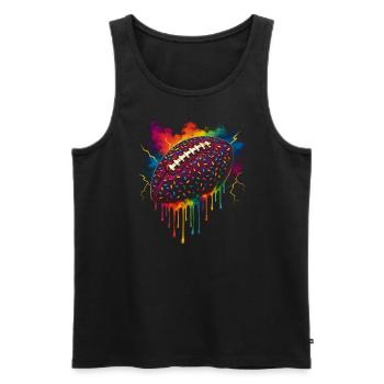 Football Tropf Fußballspieler Teen Boys Tropf - Männer Premium Bio Tank Top - Schwarz - Vorne - AI Model Male 178 light (178cm)