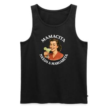 Mamacita a besoin d’une margarita - Débardeur bio Premium Homme - noir - Devant - Michal (187cm)