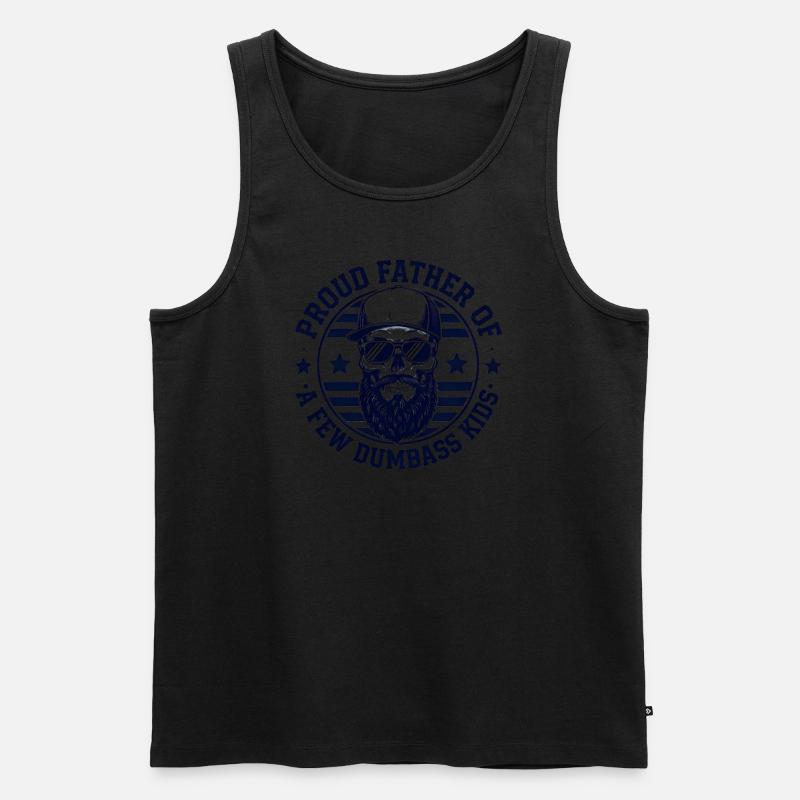 Stolzer Vater einiger dummer Kinder - Männer Premium Bio Tank Top - Schwarz