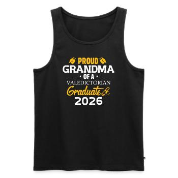 Oma der Jahrgangsbesten-Absolventin 2026 Familie - Männer Premium Bio Tank Top - Schwarz - Vorne - AI Model Male 178 light (178cm)