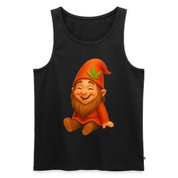 Knuffiger Zwerg goldig lachend - Männer Premium Bio Tank Top - Schwarz - Vorne - AI Model Male 178 light (178cm)