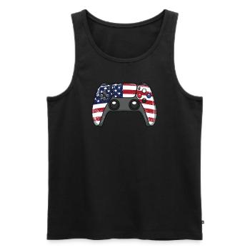 4. Juli Videospiel-Controller Gamer 4. Juli - Männer Premium Bio Tank Top - Schwarz - Vorne - Michal (187cm)