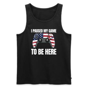 I paused my game to be here Game - Men's Premium Organic Tank Top - black - Front - Michal (187cm)