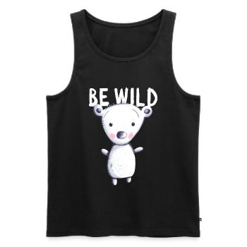 Be Wild Polar Bear - Bear - Bear - Teddy - Baby - Men's Premium Organic Tank Top - black - Front - AI Model Male 178 light (178cm)